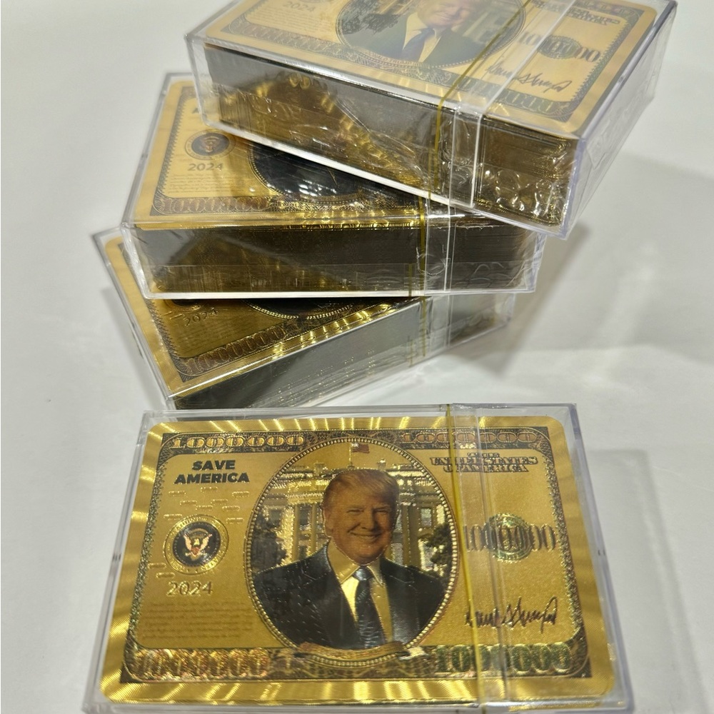 2024 Donald Trump Playing Cards - Gold Playing Cards Waterproof 1000000